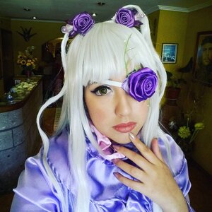 Rating: Safe Score: 0 Tags: 1girl barasuishou eyepatch flower hair_flower hair_ornament long_hair purple_flower purple_rose rose silver_hair solo tongue User: admin