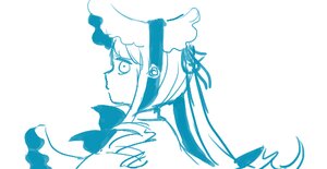 Rating: Safe Score: 0 Tags: 1girl bangs blue_theme bow closed_mouth from_side image long_hair looking_away monochrome profile shinku sidelocks simple_background solo striped upper_body white_background User: admin