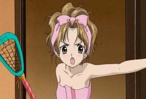 Rating: Safe Score: 0 Tags: 1girl :o bare_shoulders blush bow brown_eyes brown_hair electric_fan hair_bow human leotard mirror open_mouth pink_bow ponytail racket sakurada_nori screenshot solo strapless User: admin