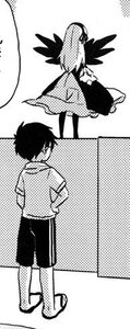 Rating: Safe Score: 0 Tags: 1boy 1girl feathered_wings glasses greyscale halftone harpy image japanese_clothes monochrome pants polka_dot sandals solo suigintou wings User: admin