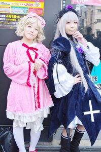 Rating: Safe Score: 0 Tags: 2girls 91076 blonde_hair boots dress flower frills hat long_hair long_sleeves multiple_cosplay multiple_girls pantyhose ribbon smile standing tagme User: admin