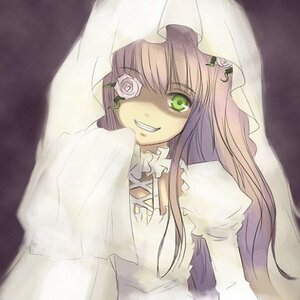 Rating: Safe Score: 0 Tags: 1girl dress evil_grin green_eyes grin hair_ornament image kirakishou long_hair long_sleeves smile solo veil User: admin