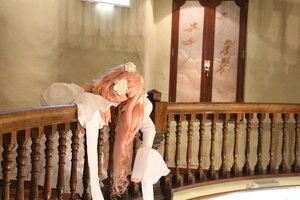 Rating: Safe Score: 0 Tags: 2girls brown_hair closed_eyes dress flower hair_ornament indoors kirakishou long_hair long_sleeves multiple_girls pink_hair solo twintails wooden_floor User: admin