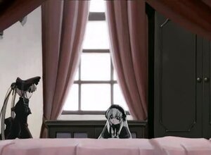 Rating: Safe Score: 0 Tags: 2girls black_dress black_ribbon closed_mouth curtains dress frills gothic_lolita hairband image indoors lolita_fashion long_hair long_sleeves multiple_girls pair ribbon shinku silver_hair sitting suigintou very_long_hair window User: admin