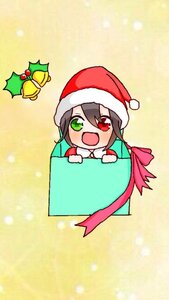 Rating: Safe Score: 0 Tags: 1girl christmas gift green_eyes hat heterochromia image open_mouth red_eyes santa_costume santa_hat smile solo souseiseki User: admin