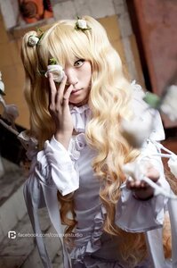 Rating: Safe Score: 0 Tags: 1girl blonde_hair blurry dress frills hair_ornament kirakishou lips long_hair solo watermark yellow_eyes User: admin