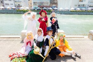 Rating: Safe Score: 0 Tags: apron black_hair blonde_hair brown_hair building city closed_eyes hat long_hair maid maid_headdress multiple_boys multiple_cosplay multiple_girls photo short_hair sitting tagme User: admin