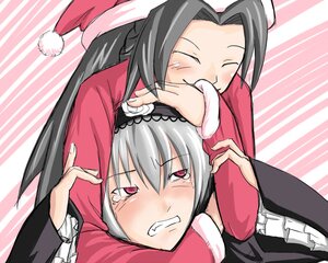 Rating: Safe Score: 0 Tags: 2girls black_hair blush clenched_teeth closed_eyes frills hat image kakizaki_megu long_hair long_sleeves multiple_girls santa_hat silver_hair solo striped striped_background suigintou tears teeth User: admin