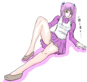 Rating: Safe Score: 0 Tags: 1girl barasuishou full_body image long_hair long_sleeves looking_at_viewer pantyshot purple_skirt sitting skirt solo twintails two_side_up underwear yellow_eyes User: admin