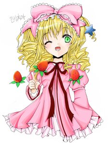 Rating: Safe Score: 0 Tags: 1girl apple blonde_hair bow cherry dress drill_hair food fruit grapes green_eyes hina_ichigo hinaichigo holding_fruit image long_sleeves one_eye_closed open_mouth pink_bow pink_dress solo star_(symbol) strawberry striped tomato User: admin