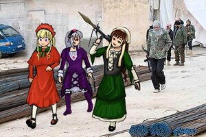 Rating: Safe Score: 0 Tags: 4girls auto_tagged blonde_hair brown_hair dress green_eyes gun hat image long_hair military multiple multiple_girls rifle suiseiseki tagme weapon User: admin