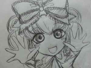 Rating: Safe Score: 0 Tags: 1girl :d cat_ears greyscale hands hinaichigo image looking_at_viewer monochrome open_mouth sketch smile solo traditional_media User: admin