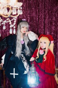 Rating: Safe Score: 0 Tags: 2girls bangs blonde_hair blue_eyes blurry depth_of_field dress flower gothic_lolita lolita_fashion long_hair long_sleeves looking_at_viewer multiple_cosplay multiple_girls red_dress shinku suigintou swept_bangs tagme wings User: admin