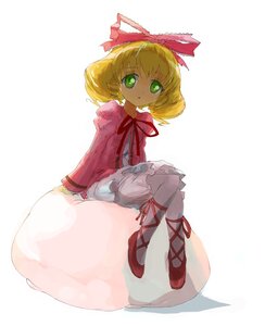 Rating: Safe Score: 0 Tags: 1girl :o bad_id bad_pixiv_id blonde_hair bloomers bow dress frills full_body green_eyes hina_ichigo hinaichigo image long_sleeves looking_at_viewer nyama pantyhose pink_bow red_footwear ribbon rozen_maiden shoes short_hair sitting solo striped underwear white_bloomers white_legwear User: admin