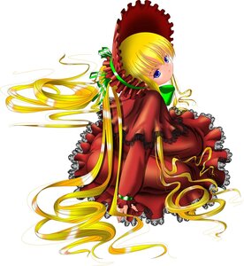 Rating: Safe Score: 0 Tags: 1girl blonde_hair blue_eyes bonnet bow dress frills image long_hair long_sleeves looking_at_viewer shinku solo twintails very_long_hair white_background User: admin