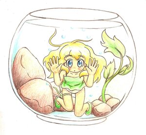 Rating: Safe Score: 0 Tags: 1girl blonde_hair blue_eyes hinaichigo image long_hair minigirl monster_girl plant solo traditional_media white_background User: admin