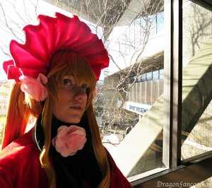 Rating: Safe Score: 0 Tags: 1girl blonde_hair bow building flower lips long_hair shinku solo User: admin