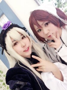 Rating: Safe Score: 0 Tags: 2girls flower gothic_lolita lace lips lolita_fashion long_hair long_sleeves looking_at_viewer multiple_cosplay multiple_girls photo pink_hair realistic red_eyes red_hair smile suigintou tagme User: admin