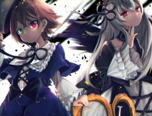 Rating: Safe Score: 0 Tags: 2girls black_headwear black_ribbon black_wings blurry blurry_foreground brown_hair capelet depth_of_field dress frills gothic_lolita green_eyes hairband hat heterochromia image lolita_fashion lolita_hairband long_hair long_sleeves looking_at_viewer multiple_girls pair red_eyes ribbon short_hair siblings silver_hair souseiseki suigintou suiseiseki top_hat very_long_hair wide_sleeves wings User: admin