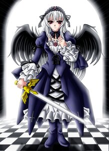 Rating: Safe Score: 0 Tags: 1girl argyle argyle_background argyle_legwear auto_tagged board_game boots checkered checkered_background checkered_floor checkered_kimono chess_piece dress flower frills full_moon hairband image lolita_hairband long_hair long_sleeves moon perspective red_eyes ribbon rose silver_hair solo suigintou tile_floor tiles vanishing_point weapon white_hair wings User: admin