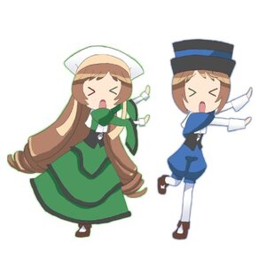 Rating: Safe Score: 0 Tags: 2girls >_< brown_hair chibi closed_eyes dress hat image long_hair multiple_girls open_mouth pair pantyhose short_hair siblings souseiseki suiseiseki twins very_long_hair xd User: admin