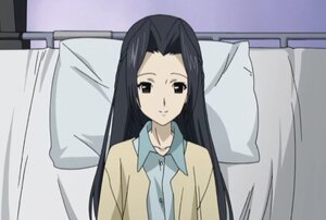 Rating: Safe Score: 0 Tags: 1girl bed black_hair collared_shirt human image indoors kakizaki_megu long_hair looking_at_viewer pajamas pillow screenshot shirt smile solo upper_body User: admin