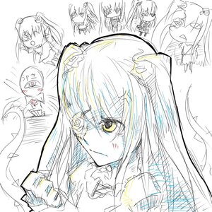 Rating: Safe Score: 0 Tags: 1girl 86800 eyebrows_visible_through_hair hair_ornament image kirakishou long_hair monochrome scar scar_across_eye sketch solo User: admin