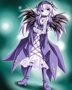 Rating: Safe Score: 0 Tags: 1girl blush breasts cross-laced_clothes detached_collar dress frills full_body hairband image lolita_hairband long_hair long_sleeves looking_at_viewer red_eyes solo suigintou wings User: admin