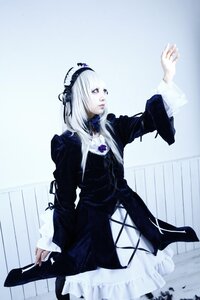 Rating: Safe Score: 0 Tags: 1girl dress frills gothic_lolita lips long_hair long_sleeves pale_skin solo standing suigintou white_hair User: admin