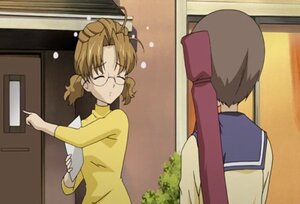 Rating: Safe Score: 0 Tags: 2girls brown_hair closed_eyes door glasses human indoors kashiwaba_tomoe long_sleeves multiple_girls pair parted_bangs sakurada_nori school_uniform screenshot shirt upper_body User: admin