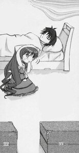 Rating: Safe Score: 0 Tags: 2girls blanket greyscale image long_hair monochrome multiple_girls pillow sakurada_jun solo suiseiseki User: admin