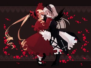 Rating: Safe Score: 0 Tags: 2girls black_footwear black_ribbon black_wings blonde_hair boots dress face-to-face frills hairband image long_hair long_sleeves looking_at_another multiple_girls pair ribbon rose shinku suigintou very_long_hair wings yuri User: admin