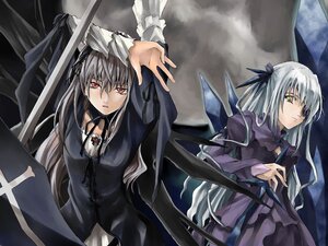 Rating: Safe Score: 0 Tags: 2girls barasuishou black_dress black_wings crystal doujinshi doujinshi_#11 dress expressionless flower flower_eyepatch frilled_sleeves frills hairband highres holding holding_sword holding_weapon image kurokoeda lolita_hairband long_hair long_sleeves looking_at_viewer multiple multiple_girls parted_lips purple_dress red_eyes ribbon rose rozen_maiden silver_hair suigintou sword weapon wings User: admin
