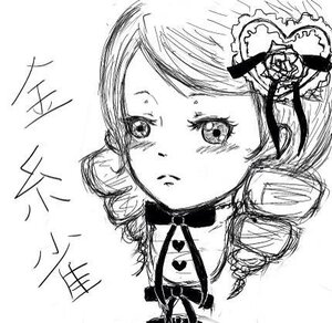 Rating: Safe Score: 0 Tags: 1girl blush frills greyscale hair_ornament image kanaria monochrome sketch solo traditional_media twin_braids User: admin
