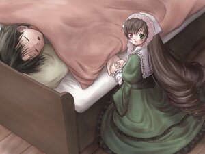 Rating: Safe Score: 0 Tags: 1boy 1girl bad_end bed brown_hair corpse death dress drill_hair frills green_dress green_eyes guro heterochromia image long_hair long_sleeves maggot open_mouth pillow red_eyes rotting rozen_maiden sakurada_jun sleeping solo suiseiseki very_long_hair what yuyuzuki_(yume_usagi) User: admin