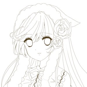 Rating: Safe Score: 0 Tags: 1girl blush braid flower greyscale image lineart long_hair looking_at_viewer monochrome rose simple_background solo suiseiseki upper_body white_background white_rose User: admin
