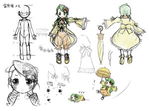 Rating: Safe Score: 0 Tags: 1girl character_sheet closed_umbrella detached_sleeves dress flower frills hair_ornament image kanaria long_sleeves multiple_views parasol ribbon see-through solo umbrella User: admin