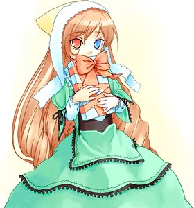 Rating: Safe Score: 0 Tags: 1girl b-ginga black_ribbon blue_eyes bonnet bow box brown_hair desu dress drill_hair error frills green_dress green_eyes heterochromia image long_hair long_sleeves looking_at_viewer neck_ribbon puffy_sleeves red_eyes ribbon rozen_maiden solo suiseiseki twin_drills very_long_hair wing_collar User: admin
