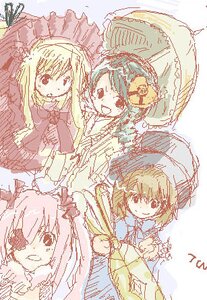 Rating: Safe Score: 0 Tags: 4girls blonde_hair blush brown_eyes brown_hair holding_umbrella image long_hair multiple multiple_girls open_mouth parasol pink_hair shared_umbrella short_hair smile snow tagme umbrella User: admin