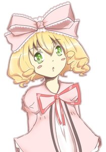 Rating: Safe Score: 0 Tags: 1girl blonde_hair blush_stickers bow dress food_on_face green_eyes hina_ichigo hinaichigo image long_sleeves looking_at_viewer pink_bow pink_neckwear ribbon short_hair simple_background solo striped upper_body white_background User: admin