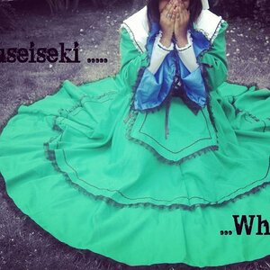 Rating: Safe Score: 0 Tags: 1girl apron dress frills green_dress holding_hands long_sleeves puffy_sleeves short_hair solo suiseiseki User: admin