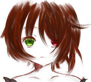 Rating: Safe Score: 0 Tags: 1girl bangs brown_hair closed_mouth green_eyes image looking_at_viewer short_hair simple_background solo souseiseki striped tail white_background User: admin