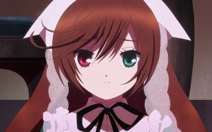 Rating: Safe Score: 0 Tags: 1girl bangs black_ribbon brown_hair closed_mouth green_eyes heterochromia image long_hair looking_at_viewer neck_ribbon red_eyes ribbon solo suiseiseki User: admin