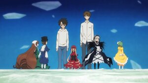 Rating: Safe Score: 0 Tags: black_hair brown_hair dress glasses hat image long_hair multiple multiple_boys multiple_girls short_hair tagme User: admin