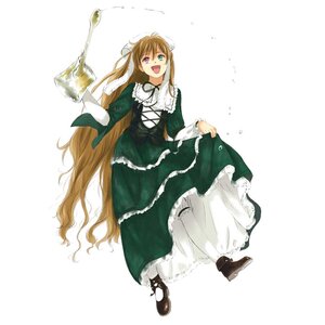 Rating: Safe Score: 0 Tags: 1girl :d brown_hair dress frills full_body green_dress green_eyes heterochromia image long_hair long_sleeves open_mouth red_eyes skirt_hold smile solo suiseiseki very_long_hair watering_can white_legwear User: admin