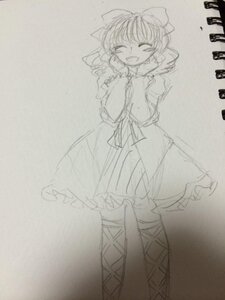 Rating: Safe Score: 0 Tags: 1girl :d bow closed_eyes detached_sleeves greyscale hair_bow hair_tubes hakurei_reimu hinaichigo image monochrome open_mouth sketch skirt smile solo traditional_media User: admin