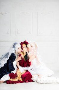 Rating: Safe Score: 0 Tags: 1boy 1girl couple dress long_hair multiple_cosplay tagme veil wedding_dress white_hair User: admin