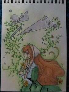 Rating: Safe Score: 0 Tags: 1girl auto_tagged border dress flower from_side hat head_scarf image long_hair long_sleeves profile puffy_sleeves solo suiseiseki traditional_media very_long_hair watercolor_(medium) User: admin