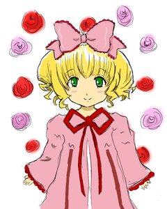 Rating: Safe Score: 0 Tags: 1girl blonde_hair bow flower green_eyes hair_bow hina_ichigo hinaichigo image long_sleeves pink_bow pink_flower pink_rose red_flower red_rose ribbon rose short_hair smile solo yellow_rose User: admin