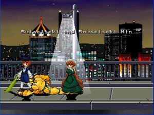 Rating: Safe Score: 0 Tags: animal_ears brown_hair building cat_ears city cityscape dress green_dress green_eyes hat image multiple_girls night pair pixel_art red_eyes skyscraper souseiseki suiseiseki User: admin